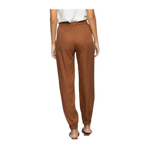 KOCCA Pantaloni Pantalone Donna morbido con coulisse Rame P24-KOCCAZEOS-10383-XS - Francavilla Moda